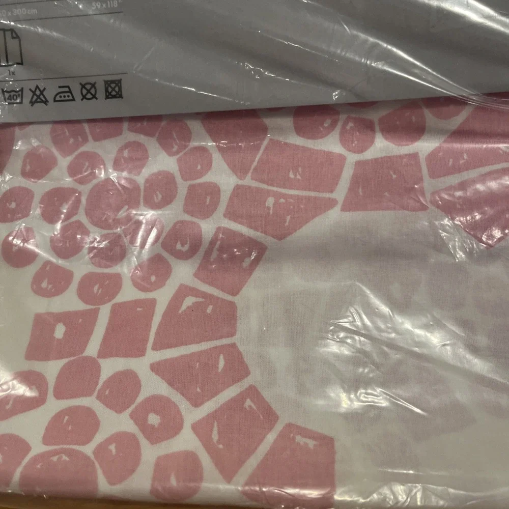 IKEA Curtain Panel Varen Nina Roeraade White Pink 59